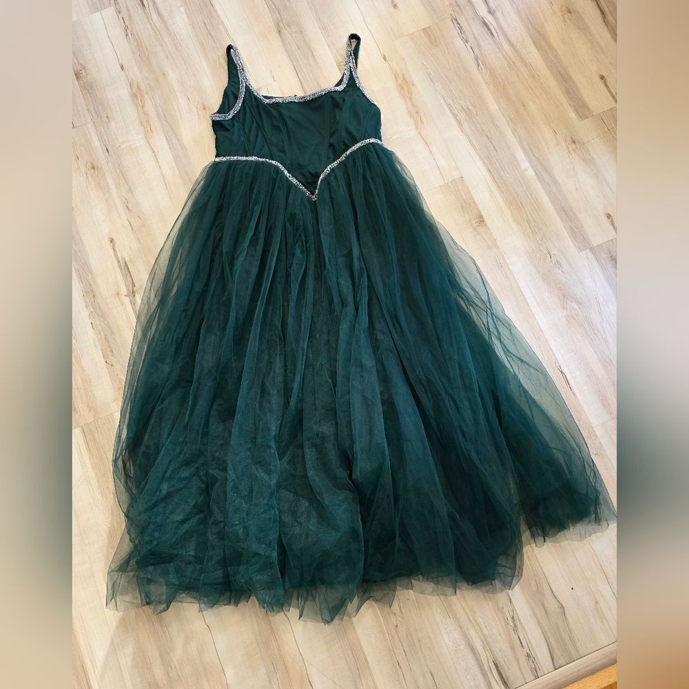 Lace & Beads Exclusive Corset Embellished Maxi Dress Emerald Green Plus Sz 24